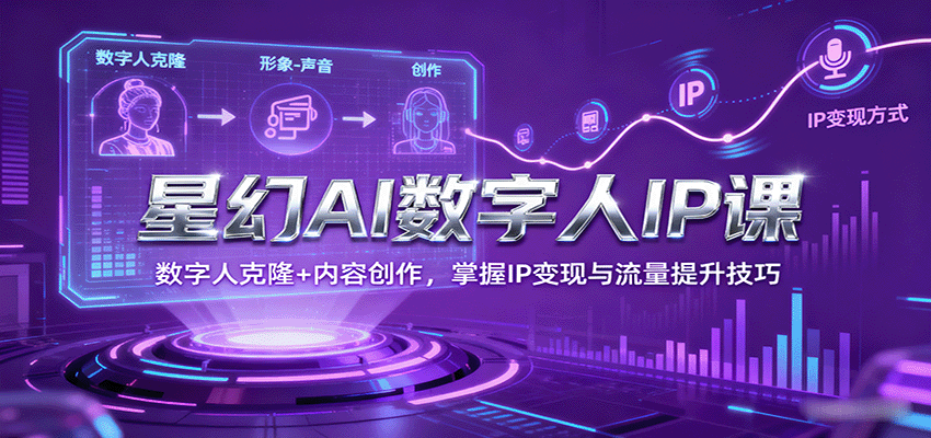 星幻AI数字人IP课，数字人克隆+内容创作，掌握IP变现与流量提升技巧-yunhe