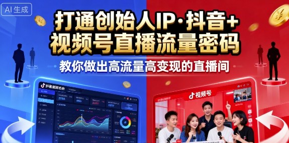 25年直播9-10两期线下课，打通创始人IP，抖音+视频号直播流量密码，教你做出高流量高变现的直播间-yunhe