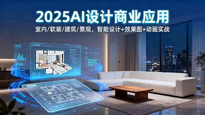 2025AI设计商业应用：室内/软装/建筑/景观，智能设计+效果图+动画实战-yunhe