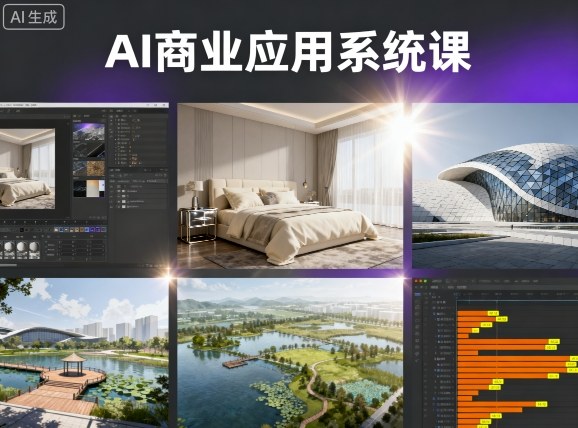AI商业应用系统课，室内-软装-建筑-景观，智能设计+效果图+动画画实战-yunhe