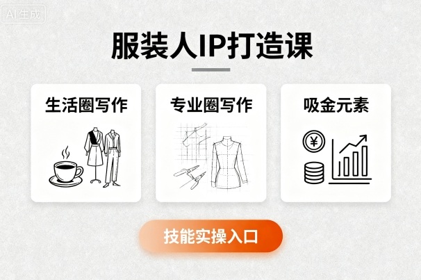 服装人IP打造课，文案创富+生活圈写作+专业圈写作+服装人专属+吸金元素+技能实操-yunhe