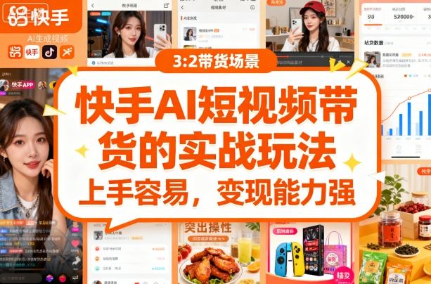 快手ai短视频带货的实战玩法，上手容易，变现能力强-yunhe