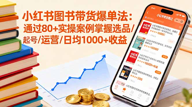 小红书图书带货爆单法：通过80+实操案例掌握选品/起号/运营/日均1000+收益-yunhe