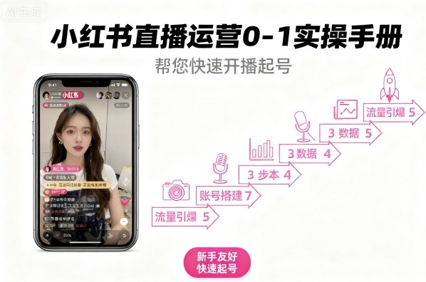 小红书直播运营0-1实操手册，帮您快速开播起号-yunhe
