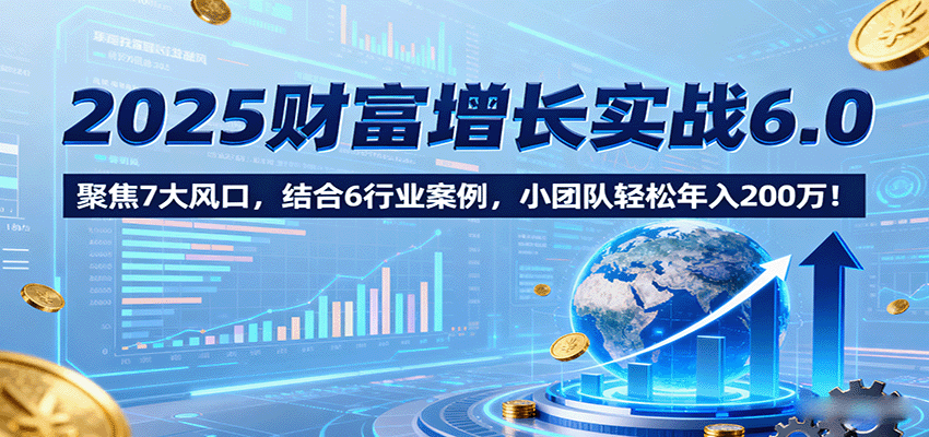 2025财富增长实战6.0，聚焦7大风口，结合6行业案例，小团队轻松年入200万！-yunhe