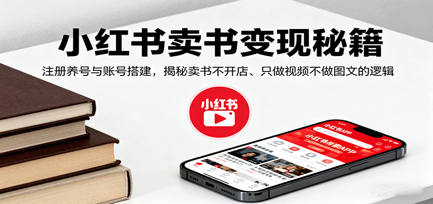 小红书卖书变现秘籍，注册养号与账号搭建，揭秘卖书不开店、只做视频不做图文的逻辑-yunhe