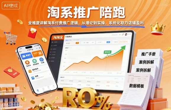 淘系推广陪跑，全维度讲解淘系付费推广逻辑，从理论到实操，系统化助力店铺盈利-yunhe