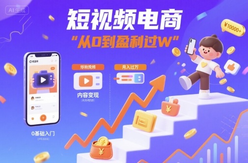 短视频电商：短视频变现从0到盈利过W-yunhe