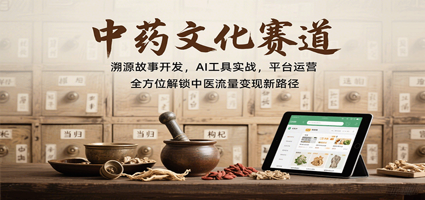 中药文化赛道：溯源故事开发，AI工具实战，平台运营，全方位解锁中医流量变现新路径-yunhe