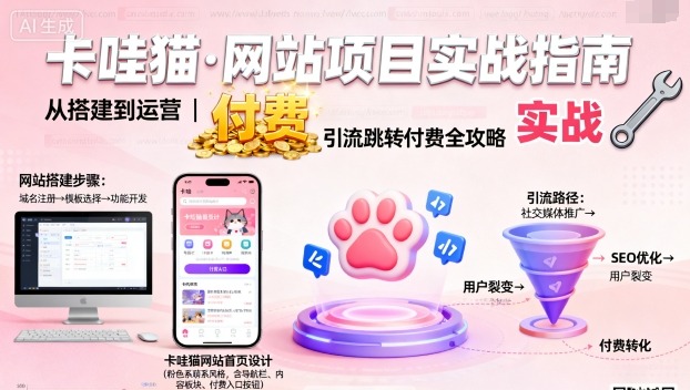 卡哇猫·网站项目，网站搭建与运营以及引流跳转付费-yunhe