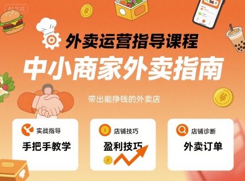 外卖运营指导课程，中小商家外卖指南，手把手带出能挣钱的外卖店-yunhe