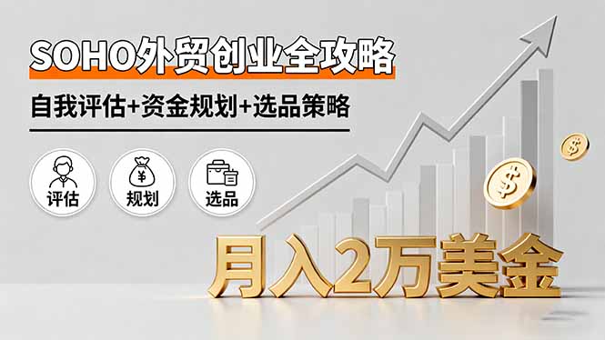 SOHO外贸创业全攻略，自我评估+资金规划+选品策略，月入2万美金-yunhe