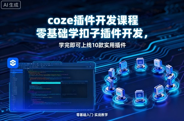 coze插件开发课程，零基础学扣子插件开发，学完即可上线10款实用插件-yunhe