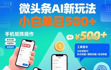 微头条AI新玩法，小白单日5张+，手机可矩阵操作【附工具指令】-yunhe