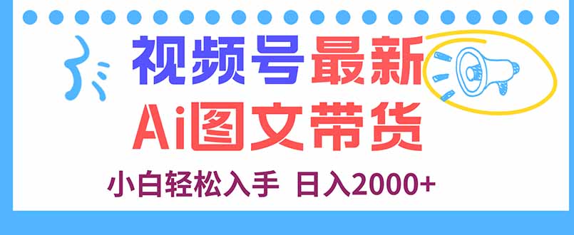 视频号最新AI图文带货，每天几分钟，小白轻松入手，日入2000+-yunhe