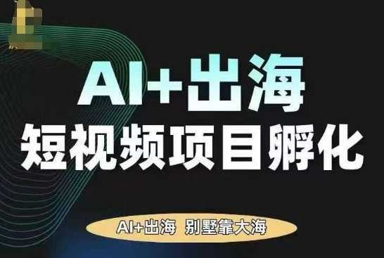 AI·TikTok AI+出海短视频项目孵化，陪你从0-1借助AI实现出海变现-yunhe