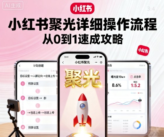 小红书聚光详细操作流程，小红书聚光从0到1速成攻略-yunhe