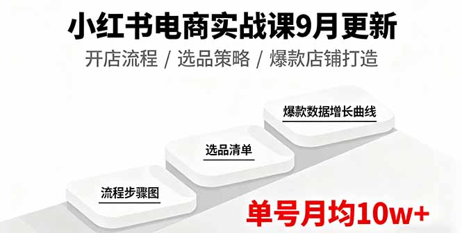 小红书电商实战课9月更新，开店流程/选品策略/爆款店铺打造，单号月均10w+-yunhe