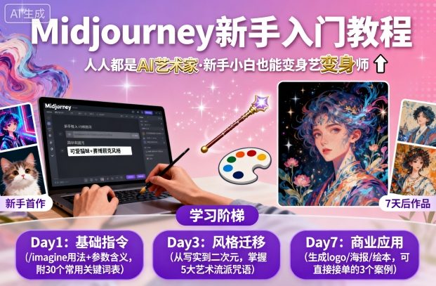 midjourney新手入门教程：人人都是AI艺术家，新手小白也能变身艺术大师-yunhe
