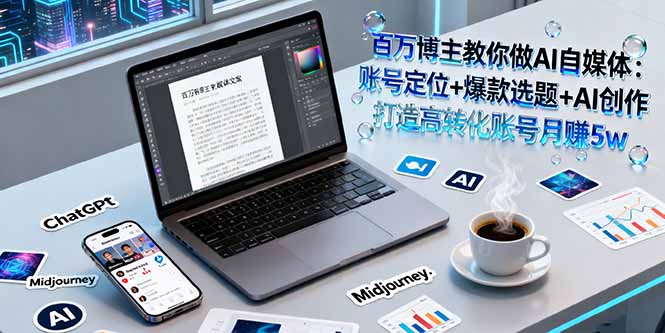 百万博主教你做AI自媒体：账号定位+爆款选题+AI创作 打造高转化账号月赚5w-yunhe