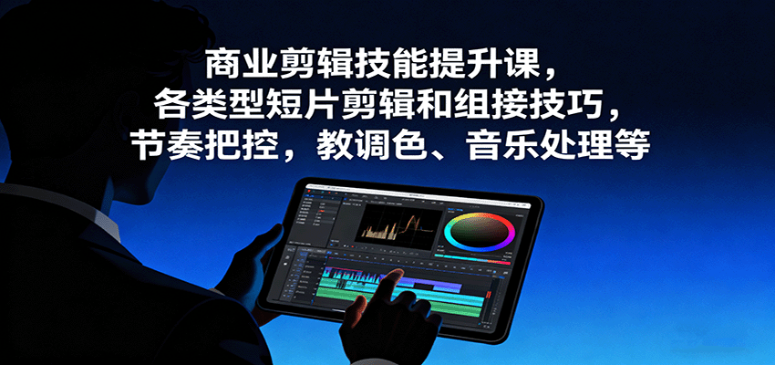 商业剪辑技能提升课，各类型短片剪辑和组接技巧，节奏把控，教调色、音乐处理等-yunhe