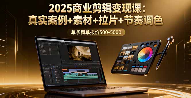 2025商业剪辑变现课：真实案例+素材+拉片+节奏调色，单条商单报价500-5000-yunhe