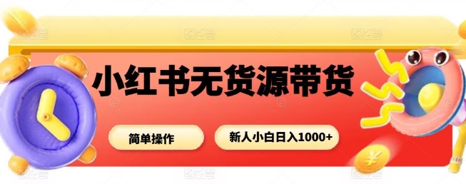 小红书无货源带货项目，简单无脑，新人小白日入多张-yunhe