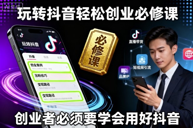 玩转抖音轻松创业必修课，创业者必须要学会用好抖音-yunhe