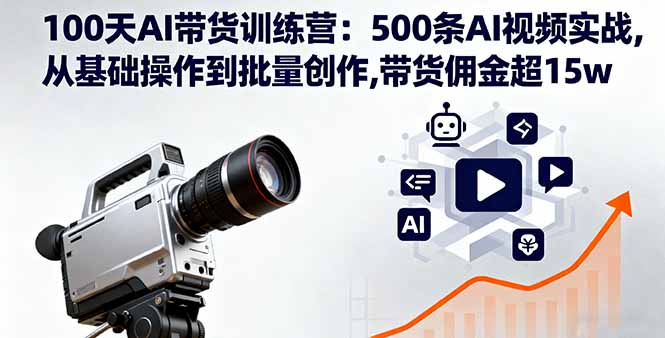100天AI带货训练营：500条AI视频实战,从基础操作到批量创作,带货佣金超15w-yunhe