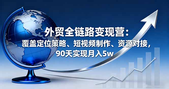 外贸全链路变现营：覆盖定位策略、短视频制作、资源对接，90天实现月入5w-yunhe