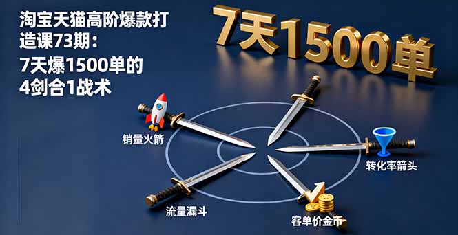 淘宝天猫高阶爆款打造课73期：7天爆1500单的4剑合1战术-yunhe