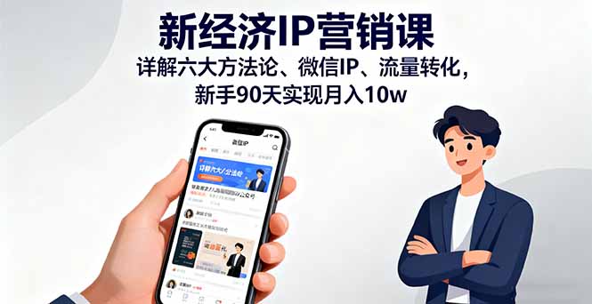 新经济IP营销课：详解六大方法论、微信IP、流量转化，新手90天实现月入10w-yunhe