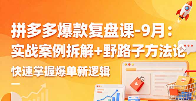 拼多多爆款复盘课-9月：实战案例拆解+野路子方法论，快速掌握爆单新逻辑-yunhe