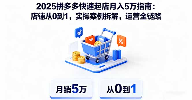 2025拼多多快速起店月入5万指南：店铺从0到1，实操案例拆解，运营全链路-yunhe