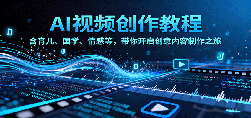 AI视频创富课，含育儿、国学、情感等，带你开启创意内容制作之旅-yunhe