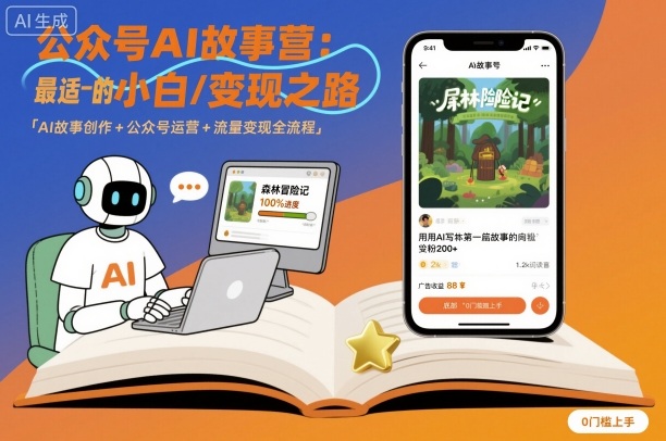 公众号ai故事营，最适合小白的自媒体变现之路-yunhe