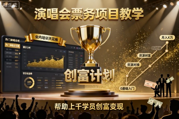 演唱会票务项目教学，业内培训天花板，帮助上千学员创富变现(更新)-yunhe