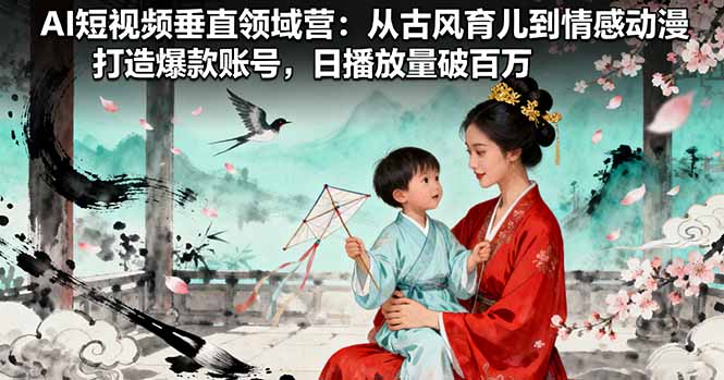 AI短视频垂直领域营：从古风育儿到情感动漫，打造爆款账号,日播放量破百万-yunhe