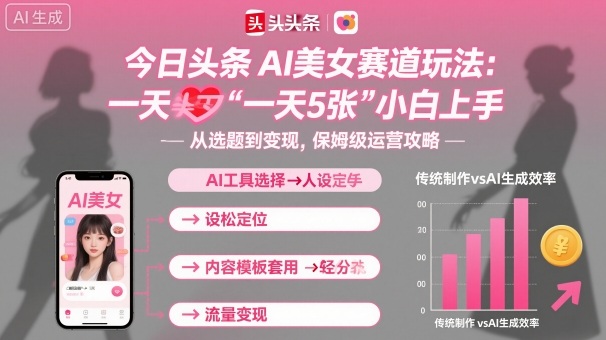 今日头条AI美女赛道玩法，一天轻松5张，小白轻松上手-yunhe