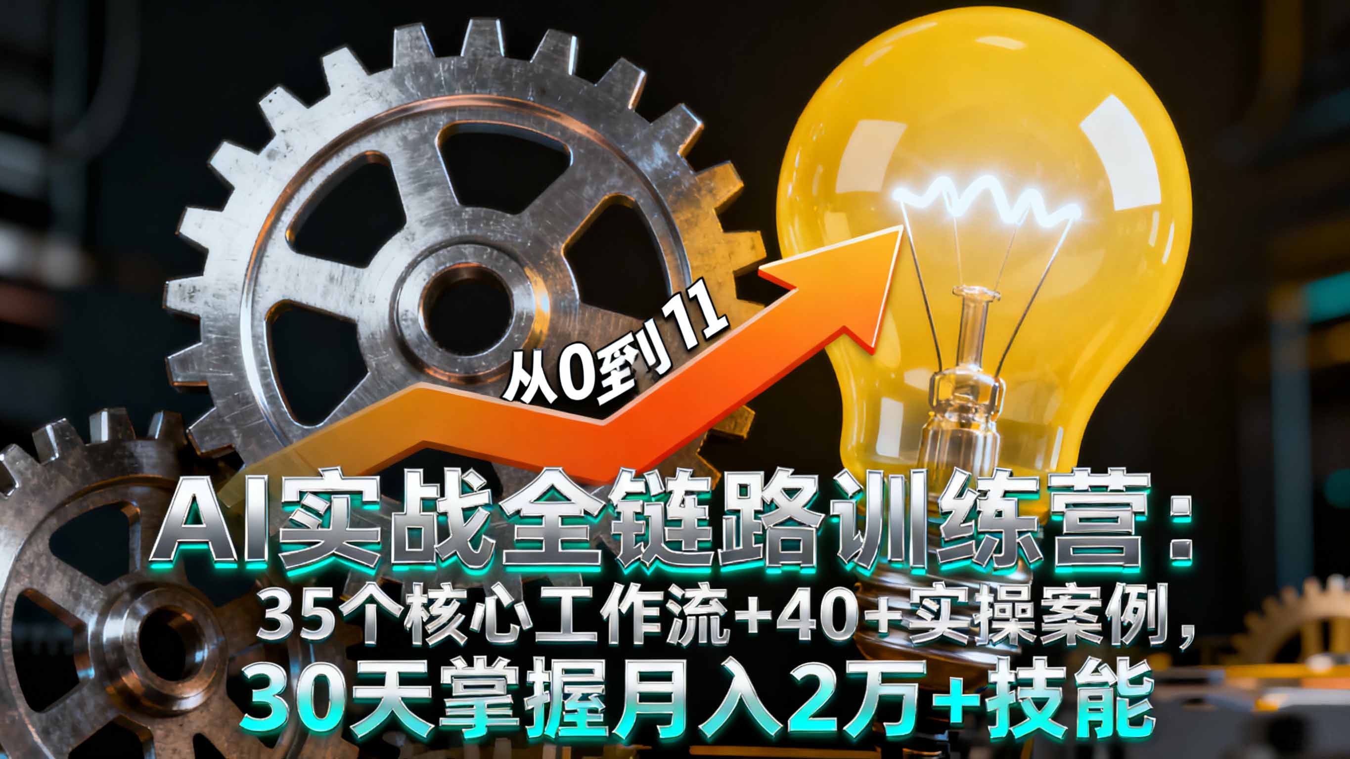 AI实战全链路训练营：35个核心工作流+40+实操案例，30天掌握月入2万+技能-yunhe