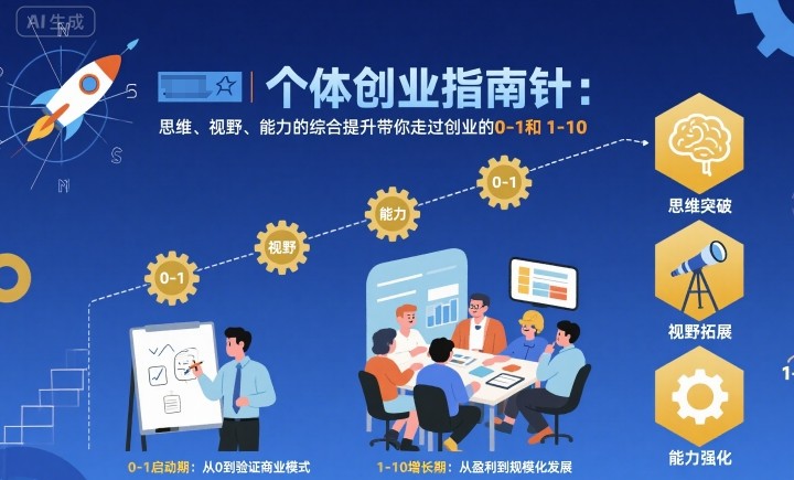 个体创业指南针，思维、视野、能力的综合提升带你走过创业的0-1和1-10【音频】-yunhe