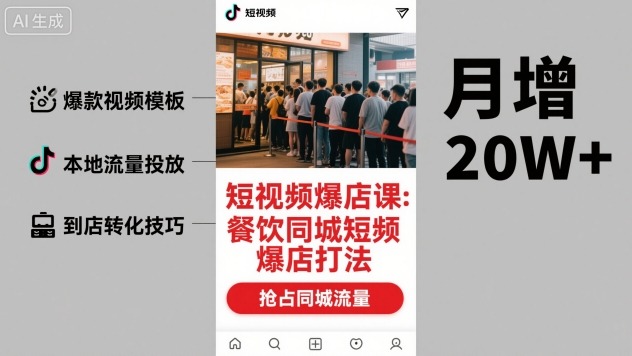 短视频爆店课，餐饮同城短视频爆店打法-yunhe