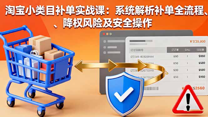 淘宝小类目补单实战课：系统解析补单全流程、降权风险及安全操作-yunhe