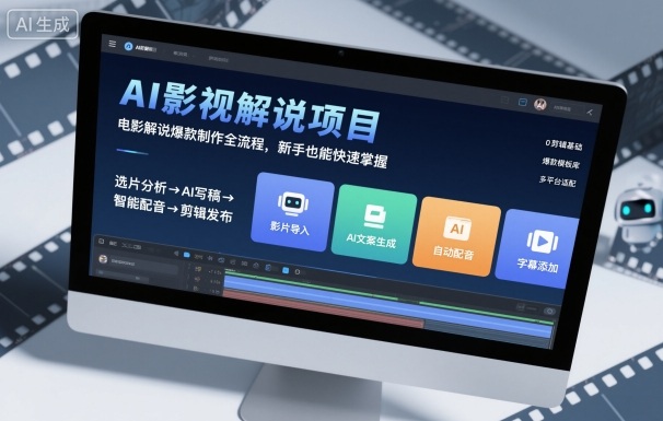 AI影视解说项目，电影解说爆款制作全流程，新手也能快速掌握-yunhe