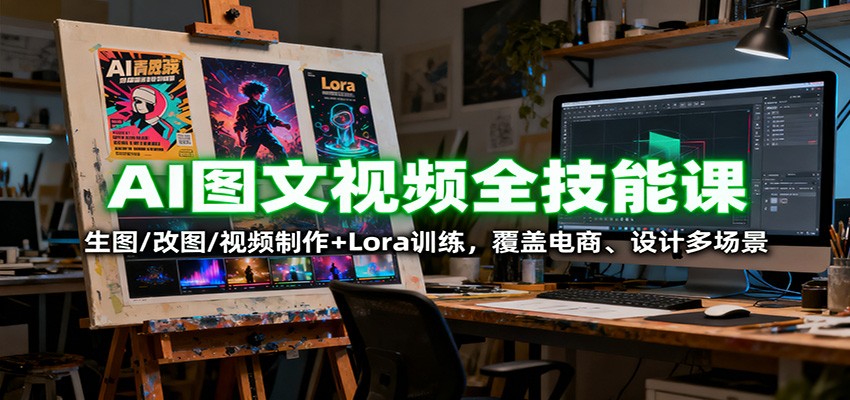 AI图文视频全技能课：生图/改图/视频制作+Lora训练，覆盖电商 、设计多场景-yunhe