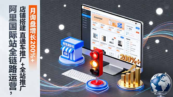 阿里国际站全链路运营，店铺搭建+直通车推广+全站推广，月询盘增长200%+-yunhe