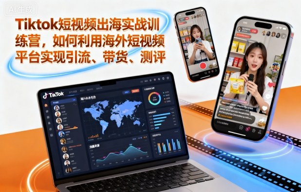 Tiktok短视频出海实战训练营，如何利用海外短视频平台实现引流、带货、测评-yunhe
