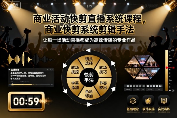 商业活动快剪直播系统课程，商业快剪系统剪辑手法-yunhe