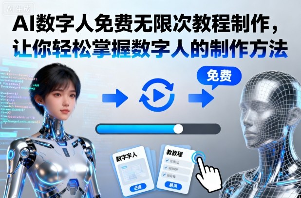AI数字人免费无限次教程制作，让你轻松掌握数字人的制作方法-yunhe