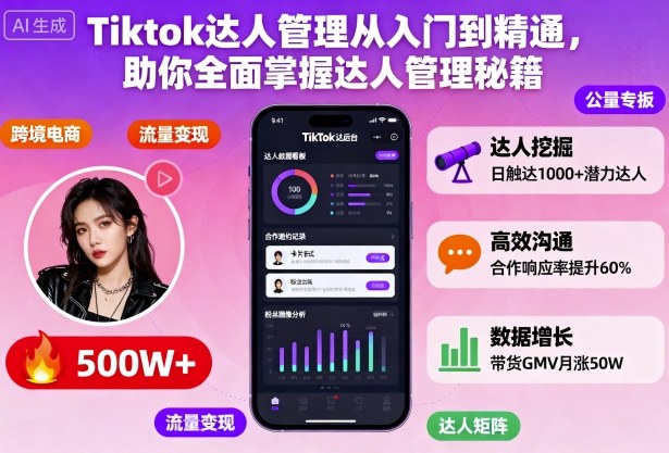 Tiktok达人管理从入门到精通，助你全面掌握达人管理秘籍-yunhe